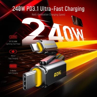 AOHI Prometheus 3-in-1 Titanium EDC Tool Cable _ yellow